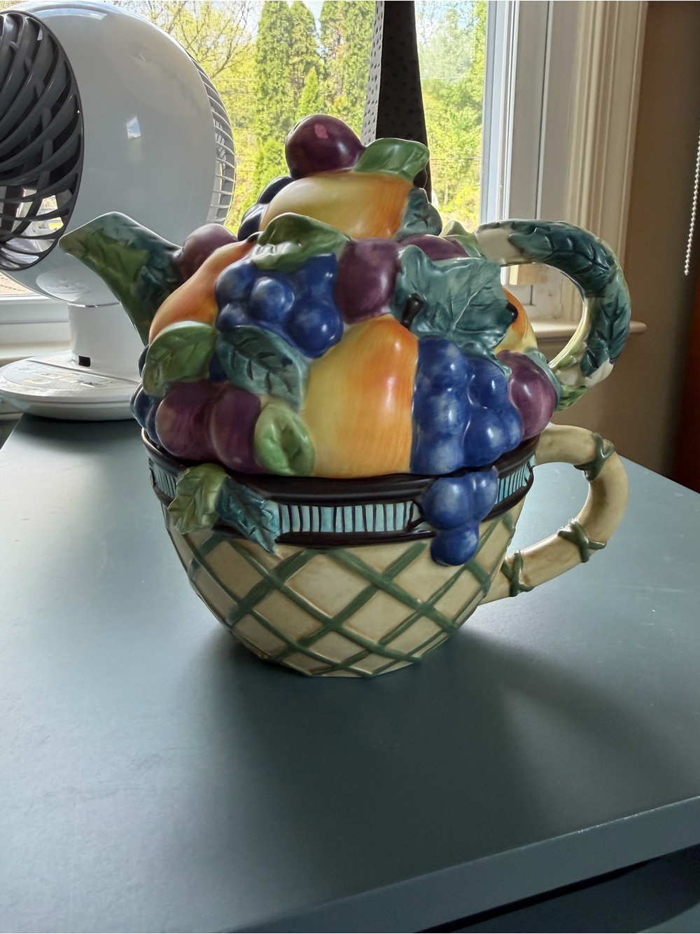Mikasa Garden Harvest teapot- Blue, Green, Yellow, Purple